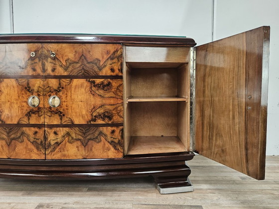 1940s Art Decò Milanese Sideboard in Briar Root and Mirror – Wood (photo 22 of 33)