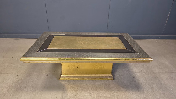 Image 1 of Gony Nava etched brass coffee table, 1970s
