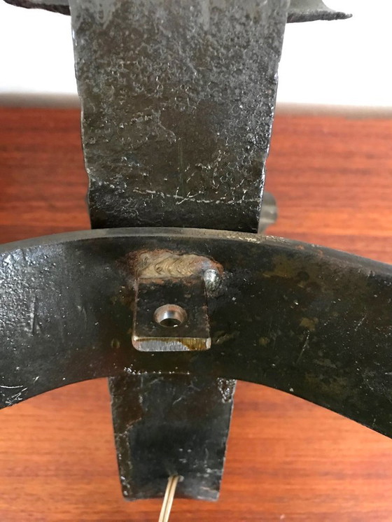 Image 1 of 2 brutalistische Wandleuchten aus Schmiedeeisen 70er Jahre