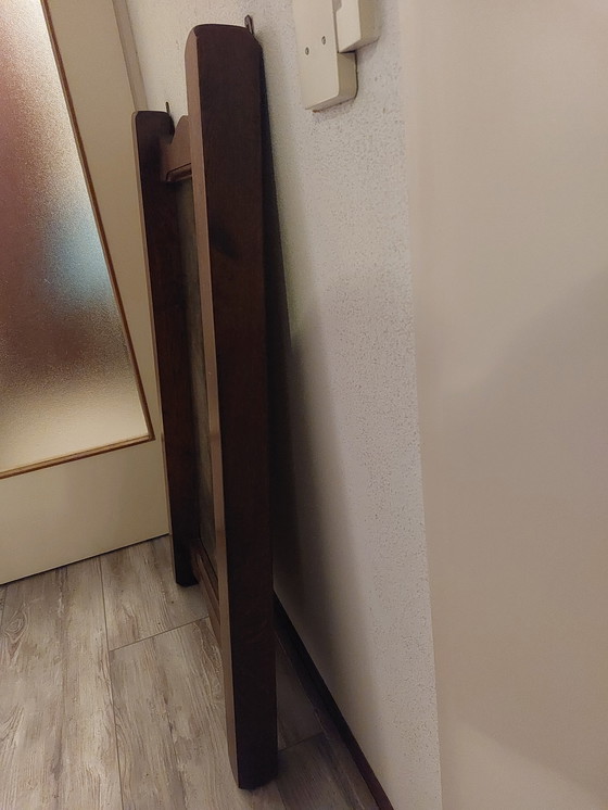 Image 1 of Wood Solid Mirror With 2 Sturdy Hanging Hooks