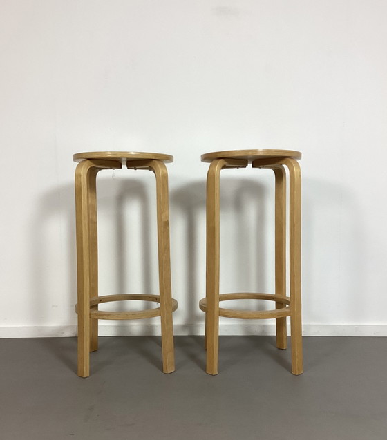 Image 1 of Sgabelli da bar vintage in faggio scandinavi anni '80