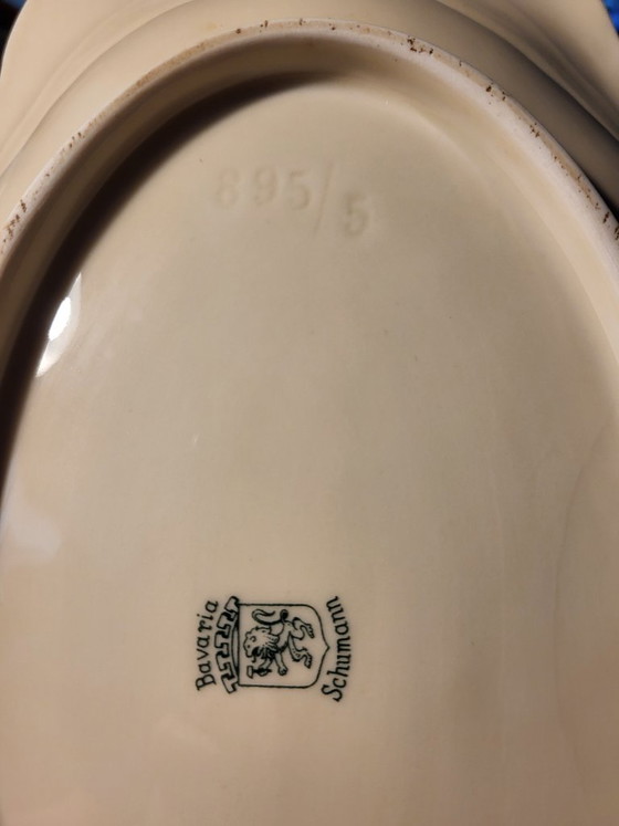 Plat décoratif ancien Bavaria Schumann vers 1945/1949, Excellent état !, Accessoires de table, Porcelaine (photo 8 sur 8)