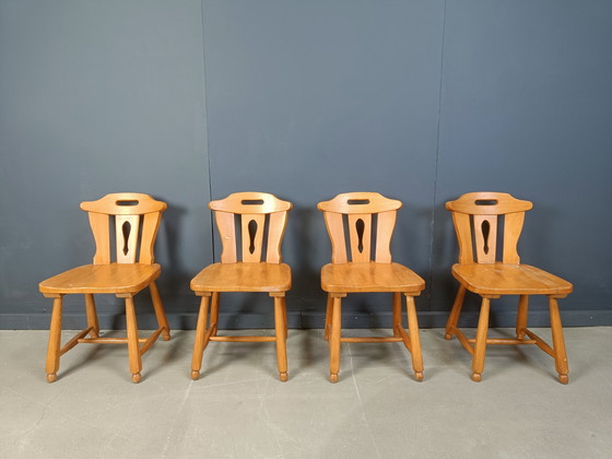 Image 1 of Mid Century Brutalist Esszimmerstühle, 1960er Jahre Satz von 4