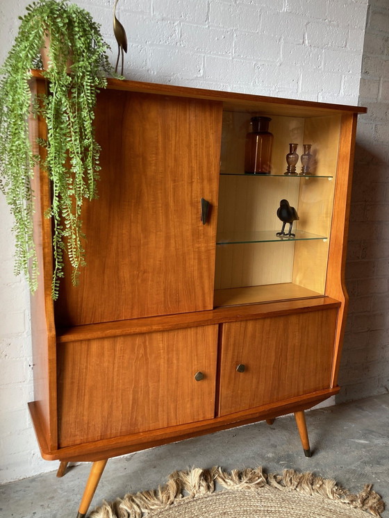 Image 1 of Buffet rétro vintage Mid Century, meuble haut, meuble de bar, vitrine d'exposition