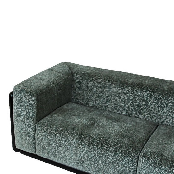 Image 1 of divano cornaro a 2 posti in legno di iroko e velluto jacquard di zimmer + rohde di carlo scarpa per studio simon, italia, 1974