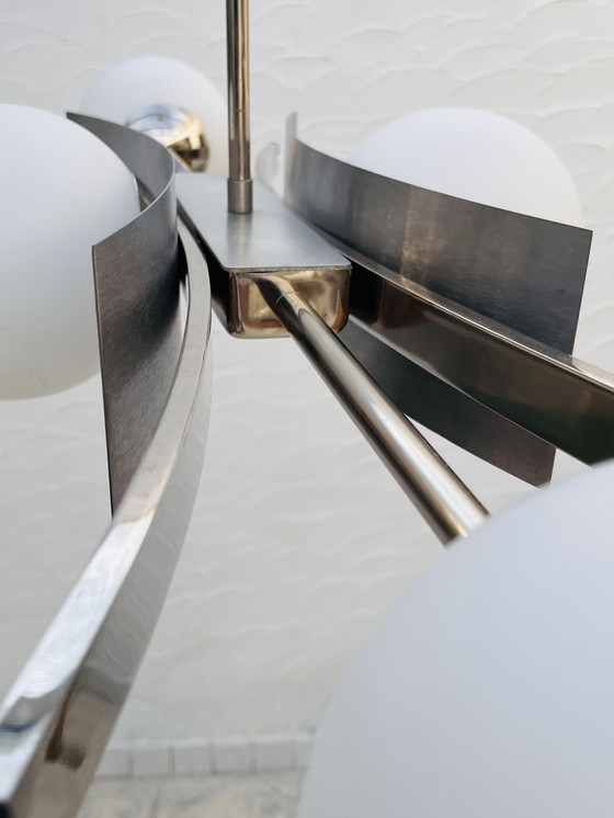 Image 1 of Lámpara de araña con 4 opalinas de la era espacial