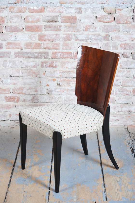 Set van zes gerestaureerde art-deco stoelen, van Halabala, UP Závody, beukenhout, Tsjechië, jaren 1930. (photo 10 of 14)