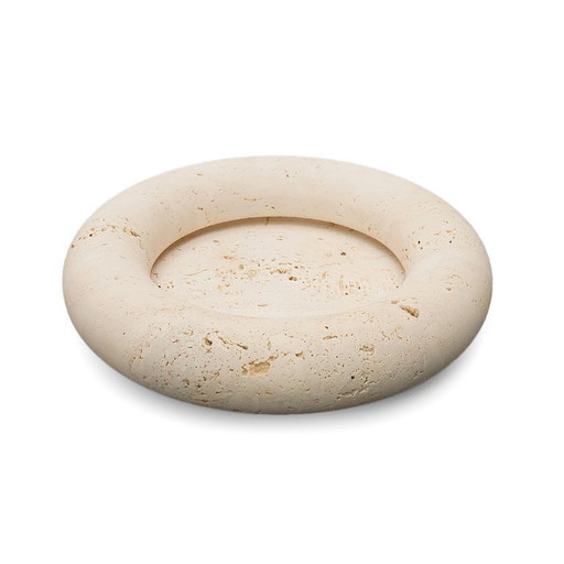 Cuenco de travertino “Voltero” de Pier Alessandro Giusti y Egidio Di Rosa para Up & Up, años 70