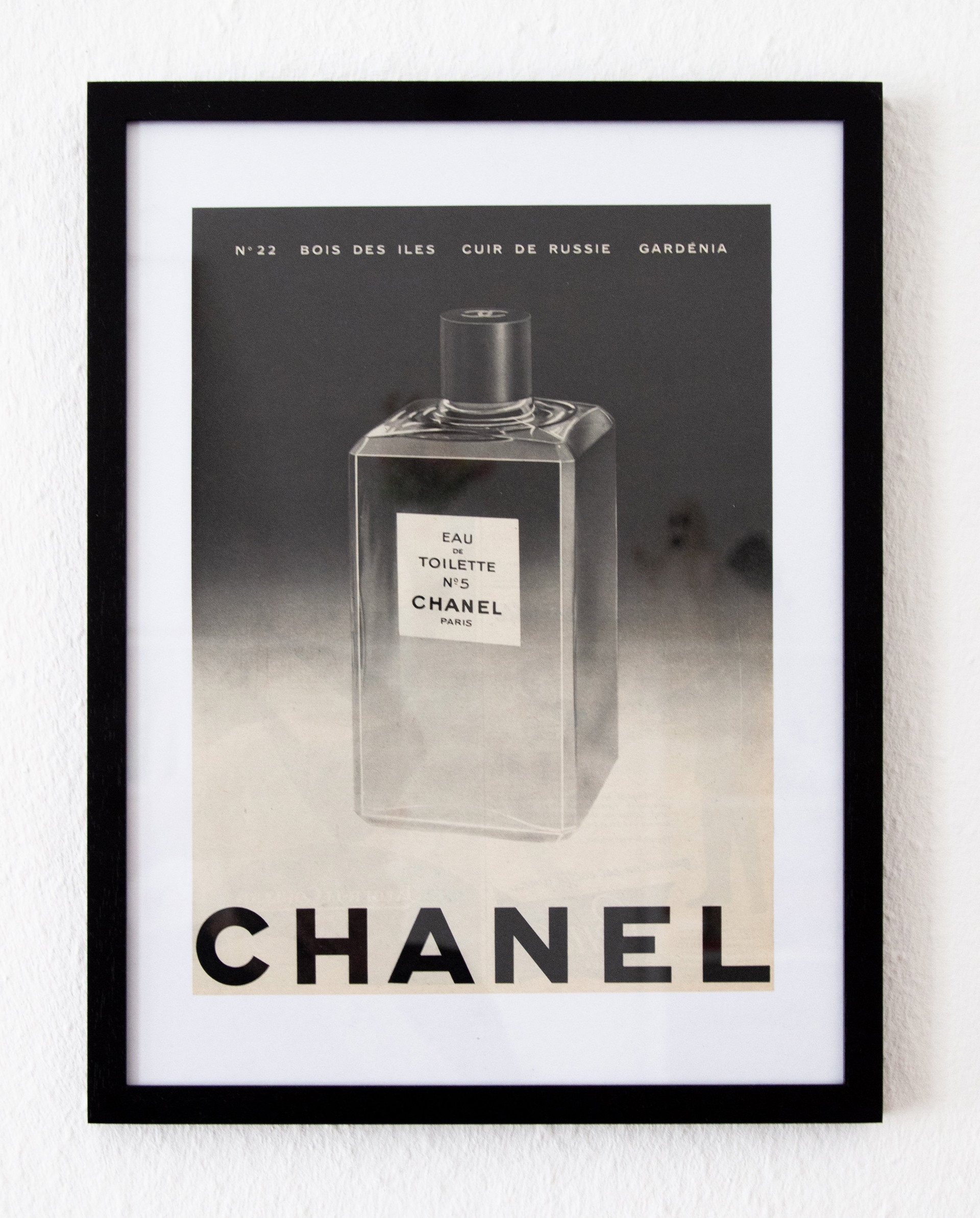 Original Vintage Chanel Eau de Toilette No. 5 Advertisement Poster