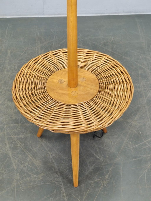 Jan Kalous ULUV rotan vloerlamp, Tsjechoslowakije jaren 1960