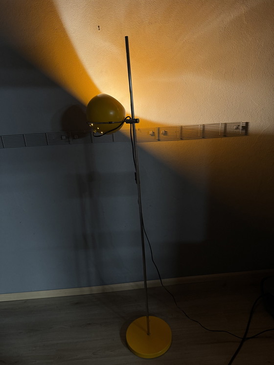 Image 1 of Vintage standing lamp – Gepo / Gerda – orange spherical shade – 1970s Space Age design