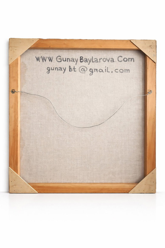 Image 1 of Expressief surrealistisch portret — Origineel schilderij, stijl uit het midden van de 20e eeuw