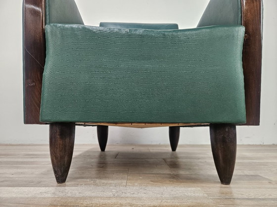 Coppia di poltrone Art Déco in noce e pelle verde, 1940 – Wood (photo 15 of 21)