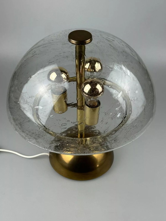 Image 1 of Lampe de table des années 60 70 Von Doria Leuchten Germany Verre & laiton Space Age