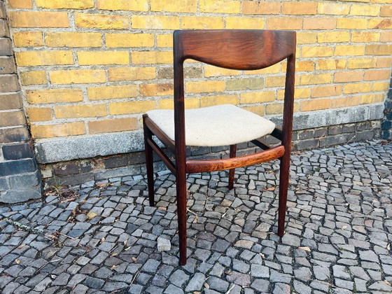 Image 1 of 4 sedie Vesterlund in stile Mid-Century Modern danese di Lübke / Erik Buch - palissandro e tessuto