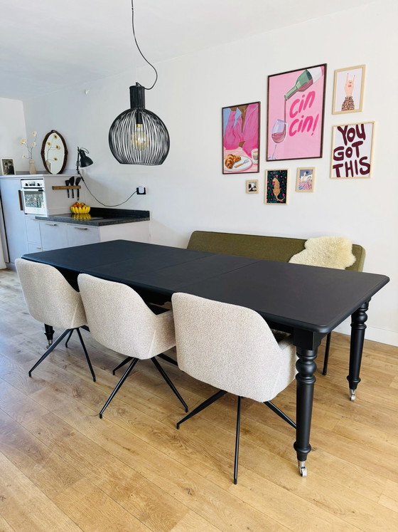 Image 1 of Eichholtz coulissen tafel (mat zwart)