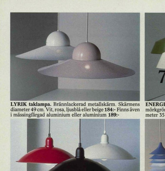 Vintage IKEA LYRIK hanglamp | Geperforeerd zachtroze | 1984 Scandinavisch – Hanglampen, Metal (photo 2 of 13)