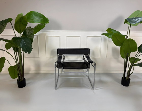 Image 1 of Knoll Marcel Breuer Wassily Sedia Stuhl Leder Schwarz
