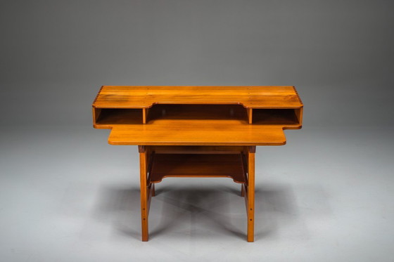 Image 1 of Mid-Century Modern Teak Schreibtisch, 1980er Jahre