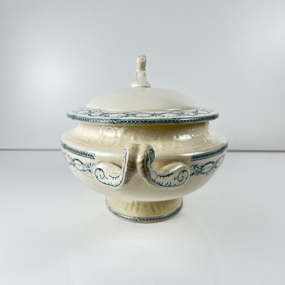 Image 1 of Zuppiera in ferro e terracotta "Recamier" Salins, fine XIX secolo