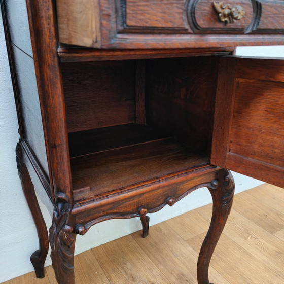 Image 1 of Vintage antique bedside tables with marble top