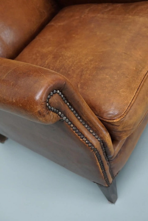 Image 1 of Vintage Nederlandse cognackleurige leren clubfauteuil