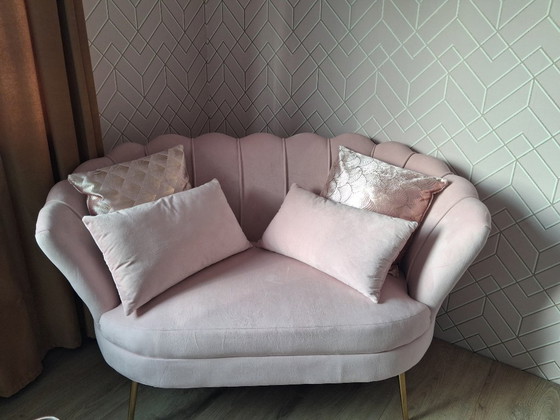 Nuova panca a conchiglia rosa chiaro con cuscini extra lussuosi – Panche, Camoscio (photo 4 of 5)