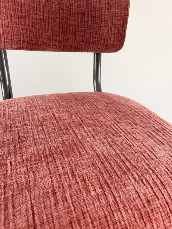 Image 1 of Restyled barkrukken (set van 2) – roze structuurstof