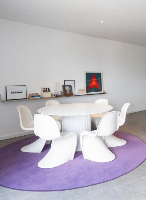 HKliving Pillar eettafel wit – Ø140 cm