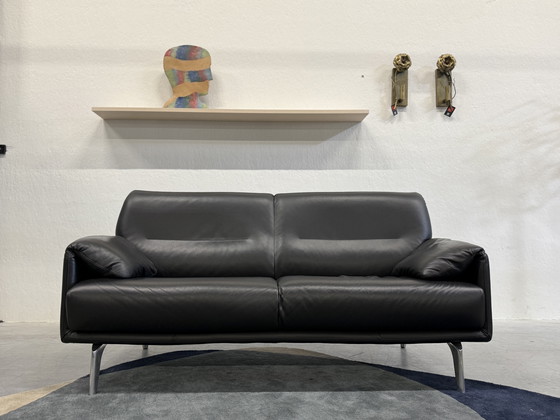 Image 1 of Leolux Bora Balanza Sofa high 2.5 Seater black leather