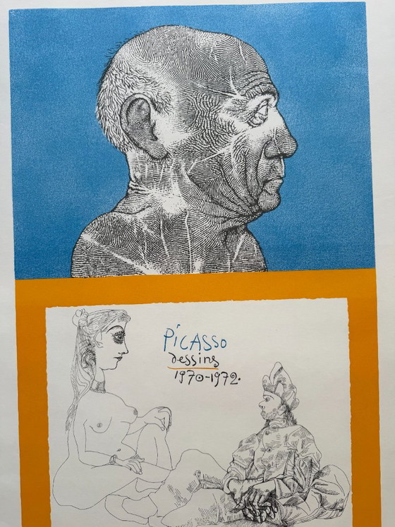 Michael Mathias Prechtl (1926-2003), Picasso: Dessins 1970-1972, originele vintage tentoonstellingsposter (photo 6 of 8)
