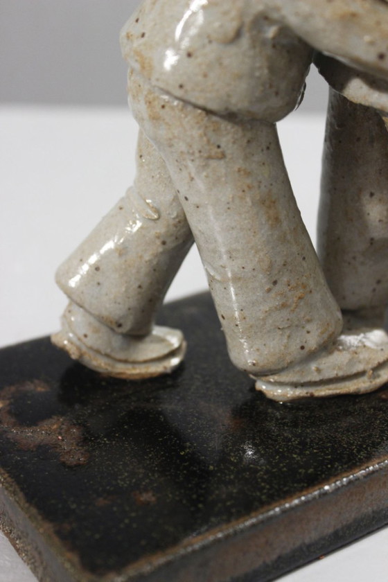 Image 1 of Suzanne Dumoulin in Gouzy - Danspaar, geglazuurd steengoed, aardewerk uit Ariège