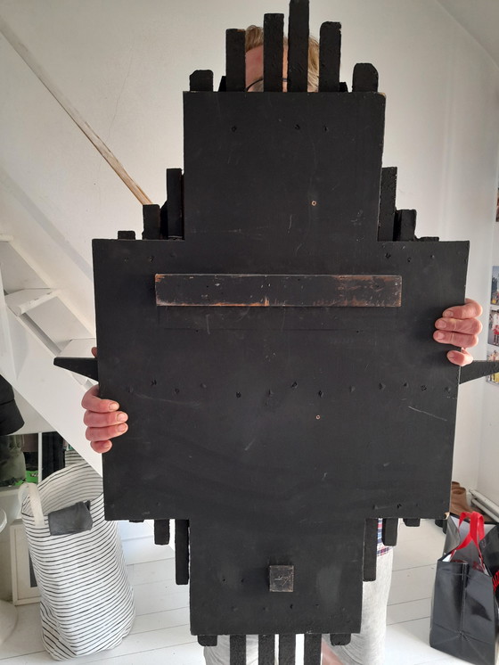 Image 1 of Grande scultura da parete in bassorilievo brutalista anni '70