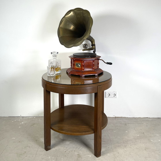 Image 1 of Amsterdam School Side Table With Glass Top