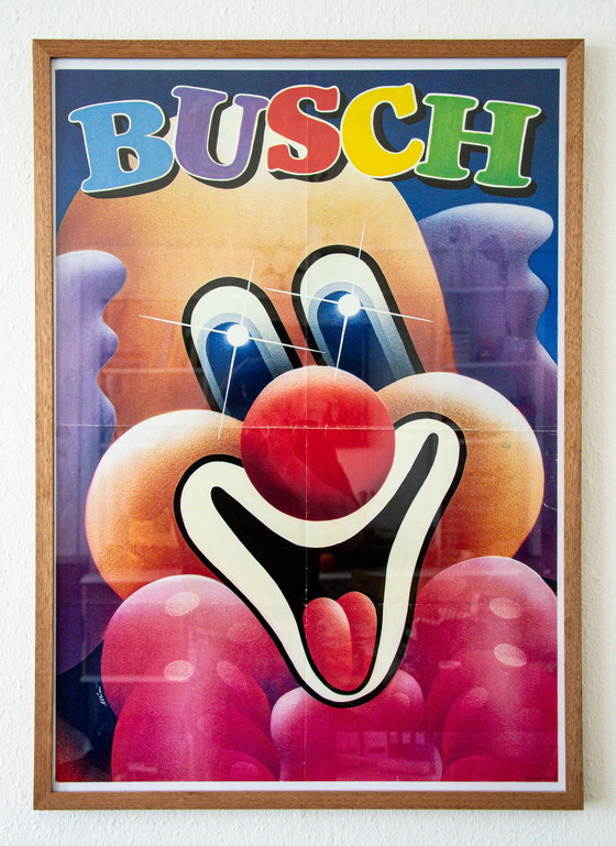 Image 1 of Manifesto originale d'epoca raro del circo Busch della RDT (Germania dell'Est) del 1989 / Circa 81x57 cm / 32x22 pollici