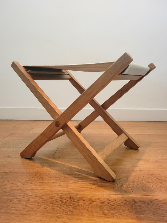 Image 1 of Fauteuil en Voetenbank van Hans J. Wegner voor AP Stolen