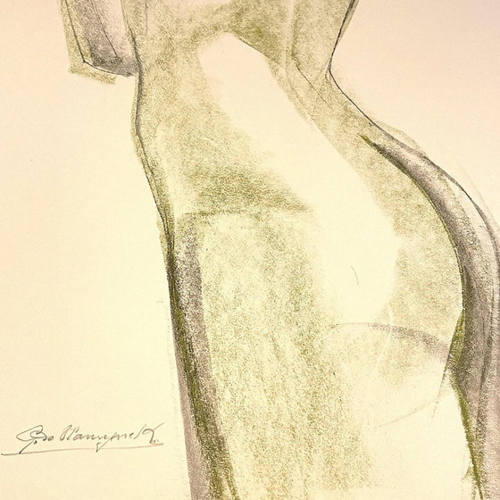 Georges (géo) De Vlamynck, Nu de Femme, Carboncino Inchiostro Gesso su Carta Bagnata – Dipinti e disegni (photo 7 of 13)