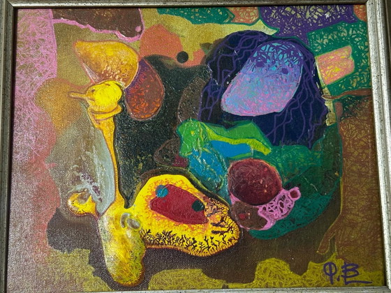Bernard Ledain (1944–2024) – Abstract Mixed Media Painting on Canvas – 24 × 30 cm – Paintings & Drawings (photo 3 of 15)