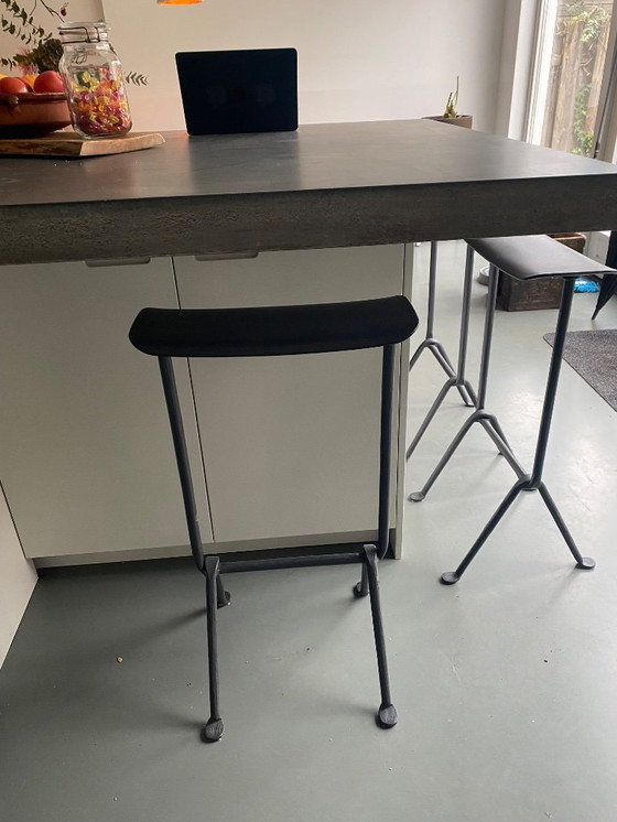 Image 1 of 4x Magis - Officina barkruk H75 polypropylene zink/zwart