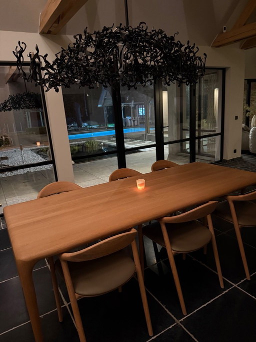 Tavolo da pranzo artigianale per caffè latte 220x90x76