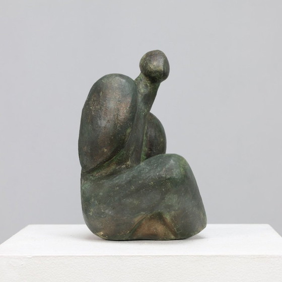 Image 1 of Scultura in bronzo espressiva, firmata JR, 1989