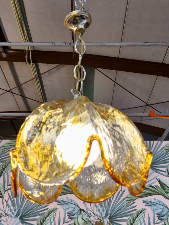 Image 1 of Lampada a sospensione vintage in vetro di Murano italiano anni '70