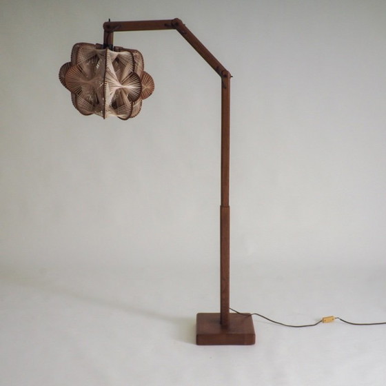 Lampada da terra danese vintage con paralume intrecciato, Lampade da terra, Carta, Marrone (foto 8 di 12)