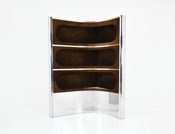 Image 1 of Bar set with 2 stools in the style of Willy Rizzo, 1970s