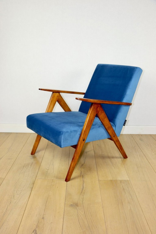 Poltrona B-310 VAR blu mare in velluto blu - 2 pezzi disponibili