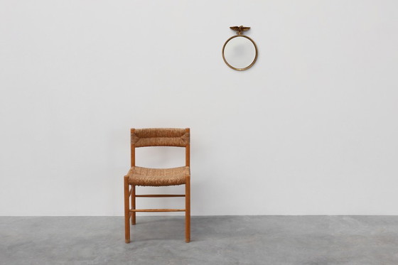 Image 1 of Petit miroir convexe décoratif doré de style Empire avec aigle, France