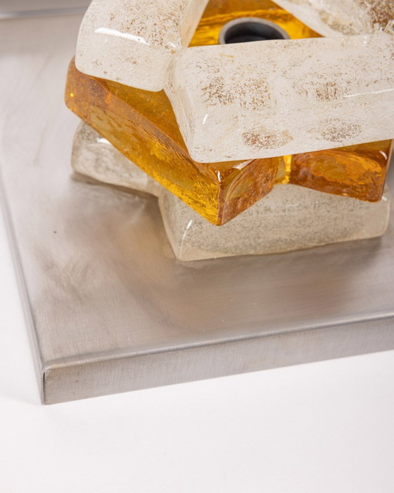 Image 1 of Set of 3 Vintage Wall Lamps from the 60s Murano Glass Designed by A. Poli for Poliarte