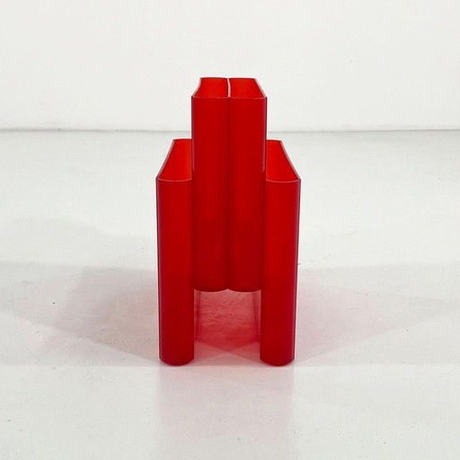 Portariviste in lucite rosso di Giotto Stoppino per Kartell, anni '70