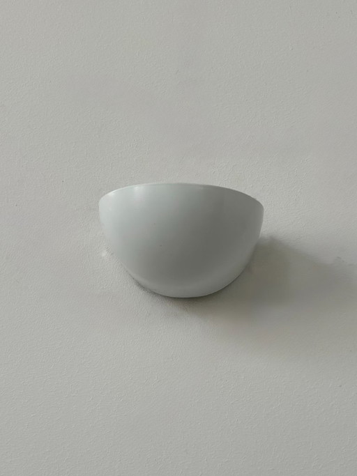 Paar Vintage-Wandleuchten aus mattweiß lackiertem Metall, Italien, 1980