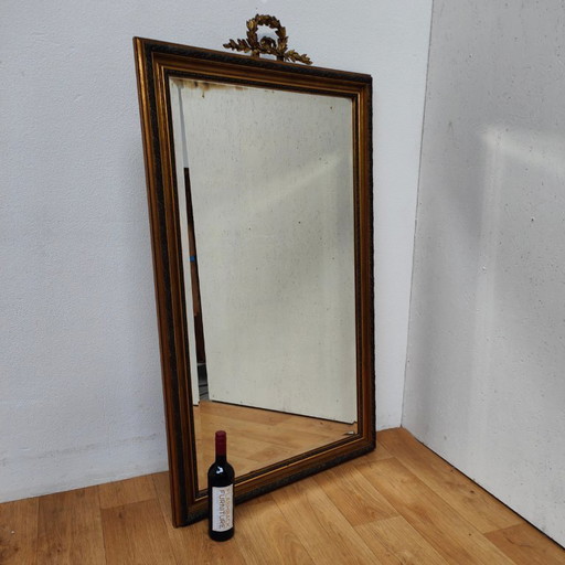 Antique Regency Baroque Rococo facet cut mirror.